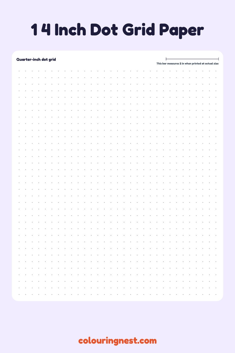 1/4 Inch Dot Grid Paper: a printable sheet of dots 1/4 inch apart