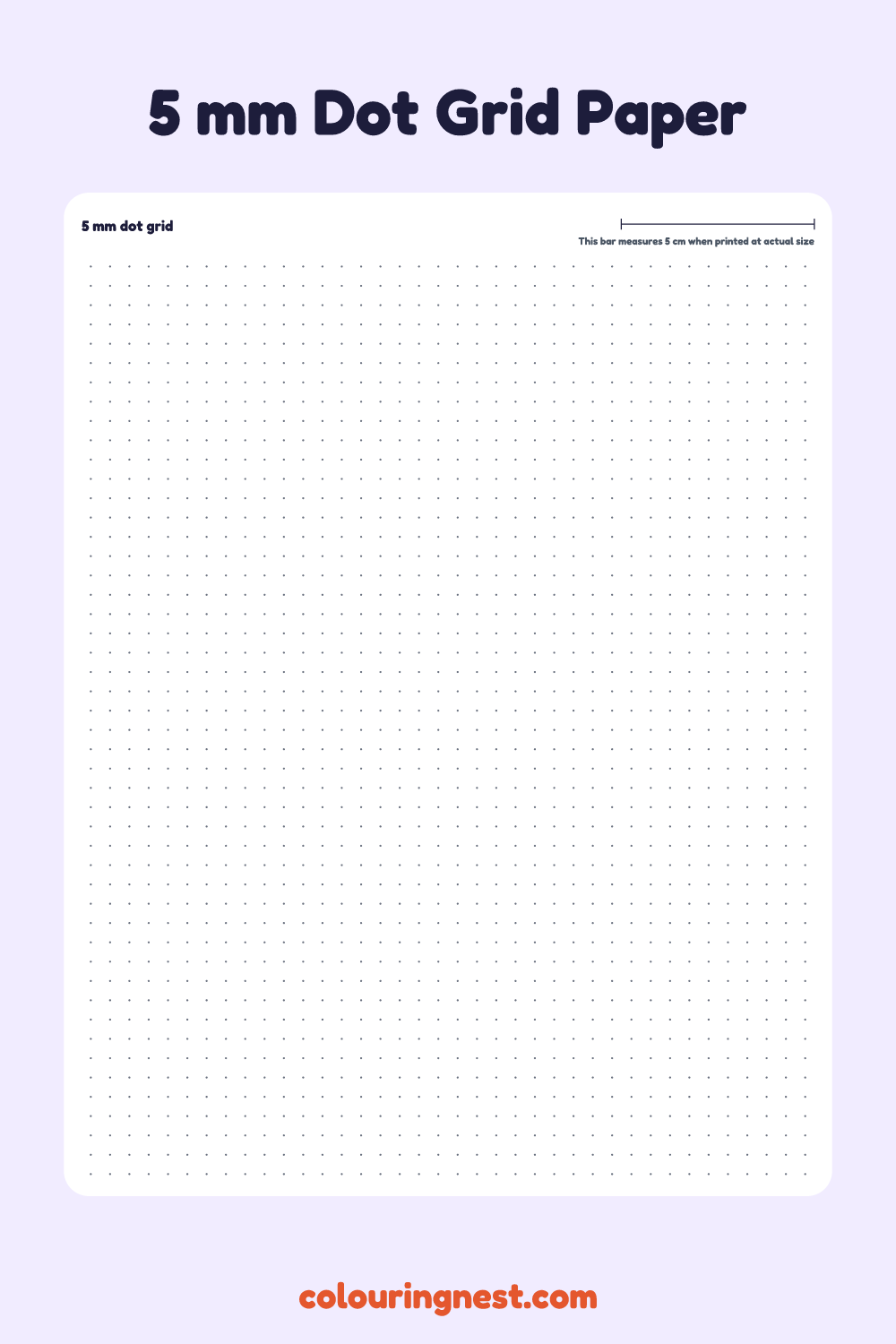 5 mm Dot Grid Paper: a printable sheet of dots 5 mm apart