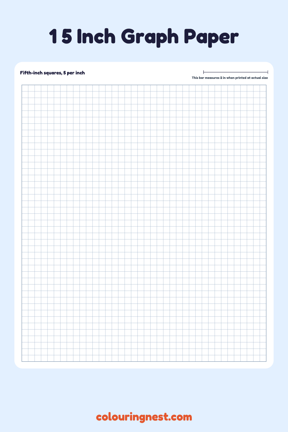 1/5 Inch Graph Paper: a printable sheet of 1/5 inch squares