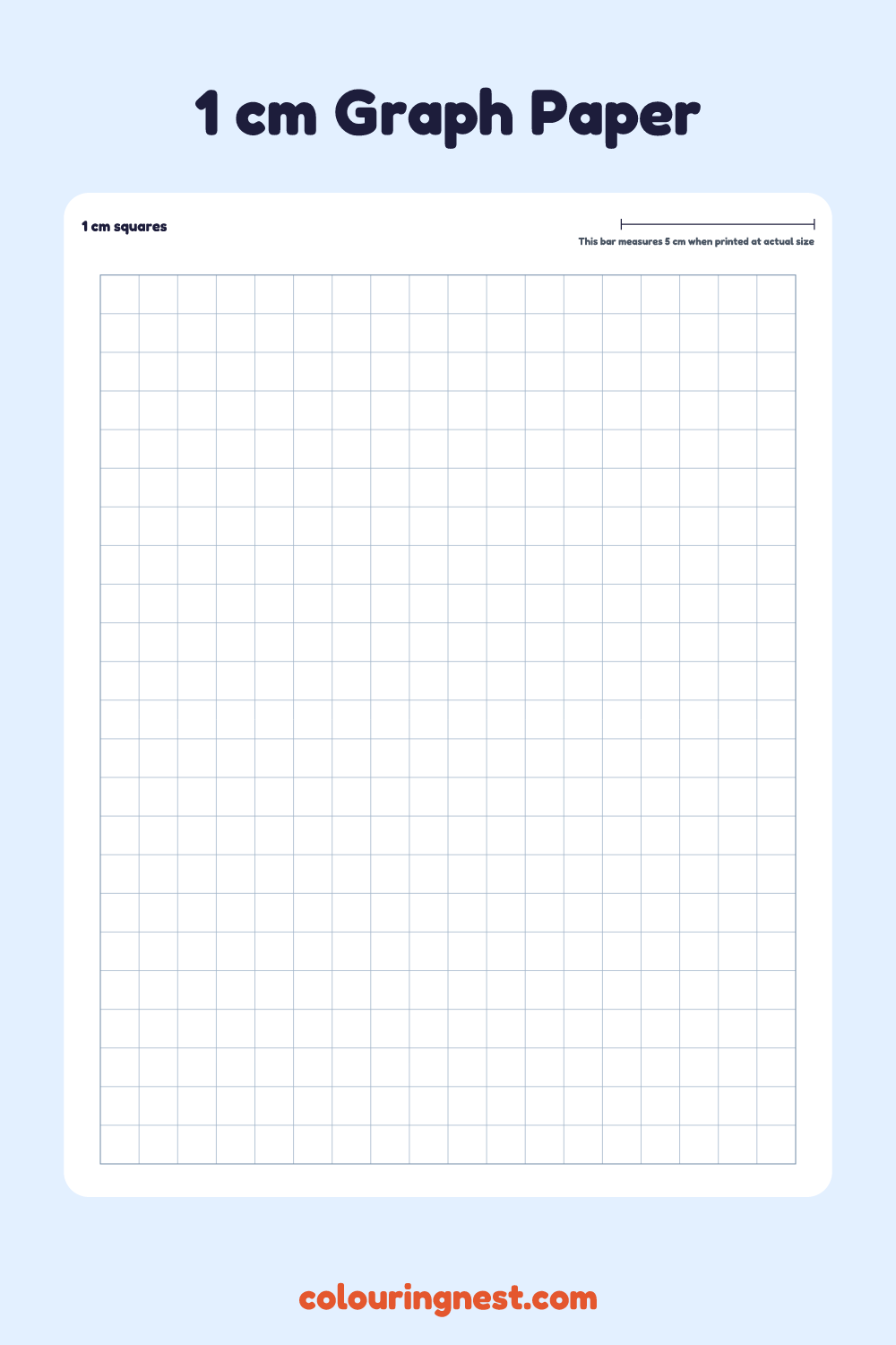 1 cm Graph Paper: a printable sheet of 1 cm squares