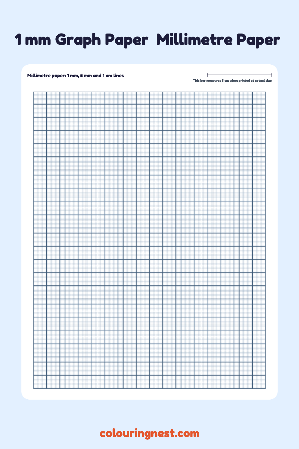 1 mm Graph Paper (Millimetre Paper): a printable sheet of 1 mm squares