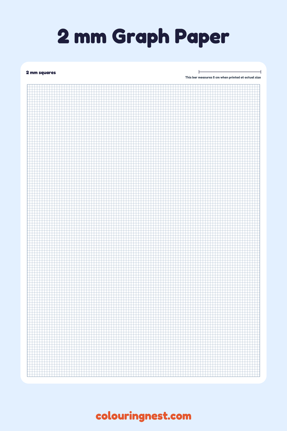 2 mm Graph Paper: a printable sheet of 2 mm squares
