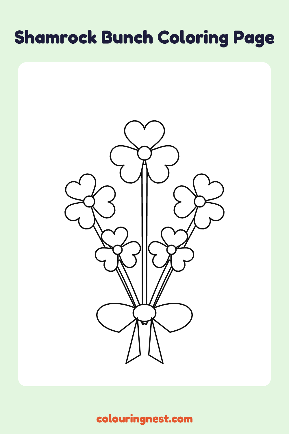 Shamrock Bunch Coloring Page: free printable black-and-white line art