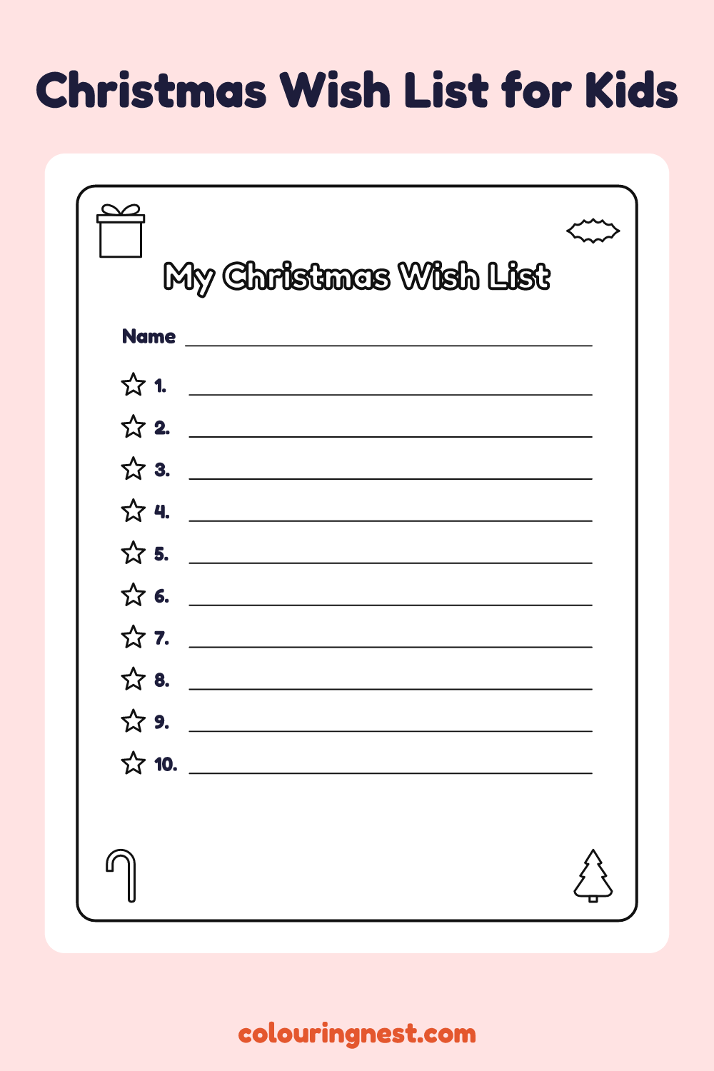 Christmas Wish List Printable: free printable Christmas writing template