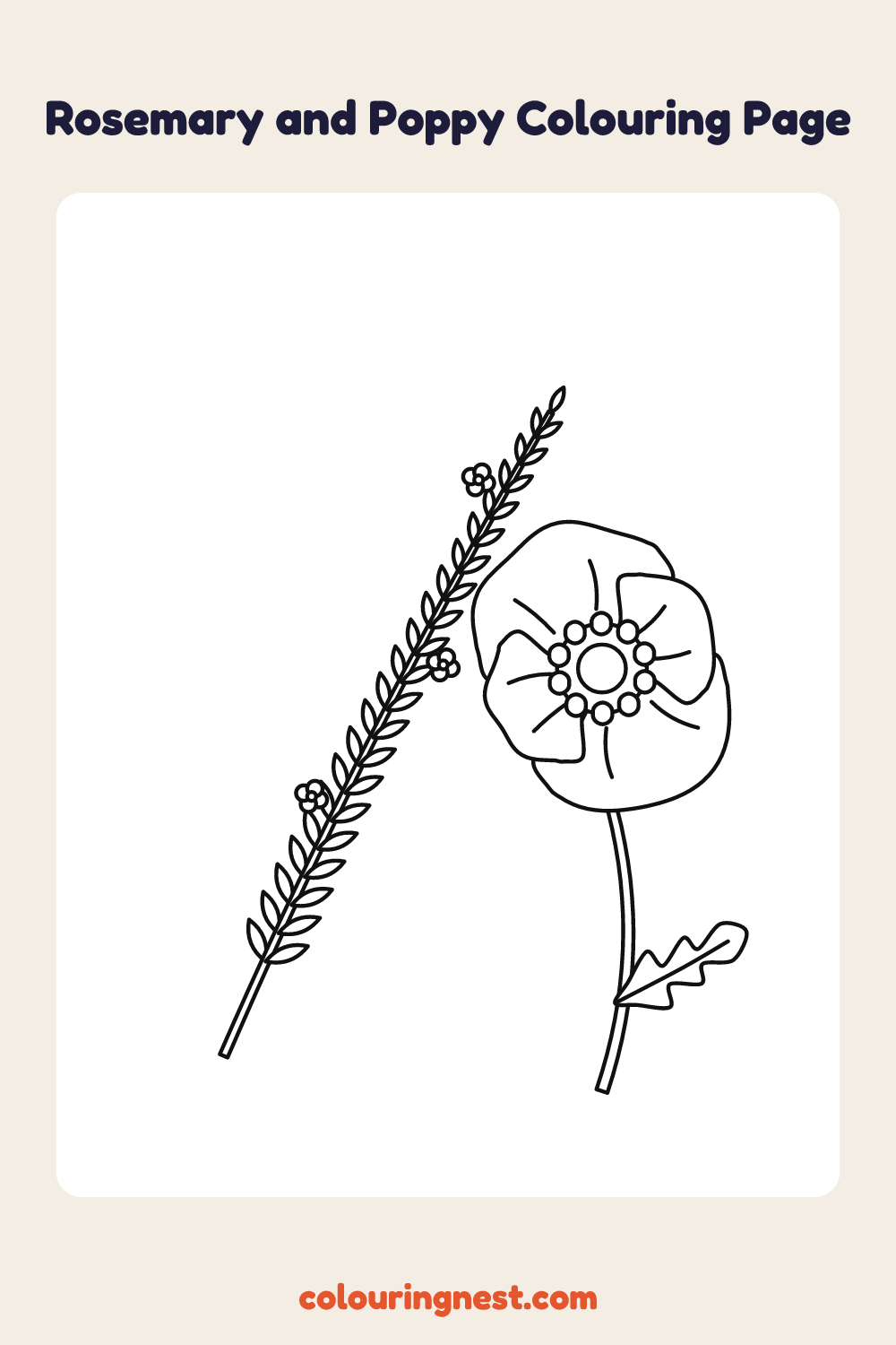 Rosemary and Poppy Colouring Page coloring page: free printable black-and-white line art