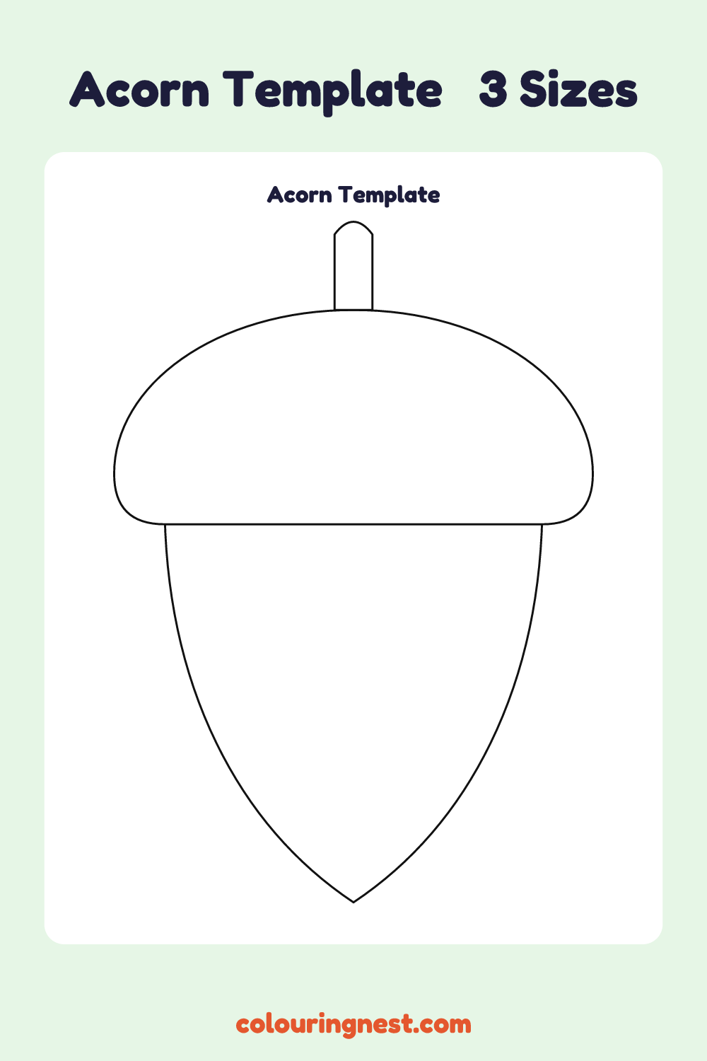Acorn template: printable acorn outline to cut out