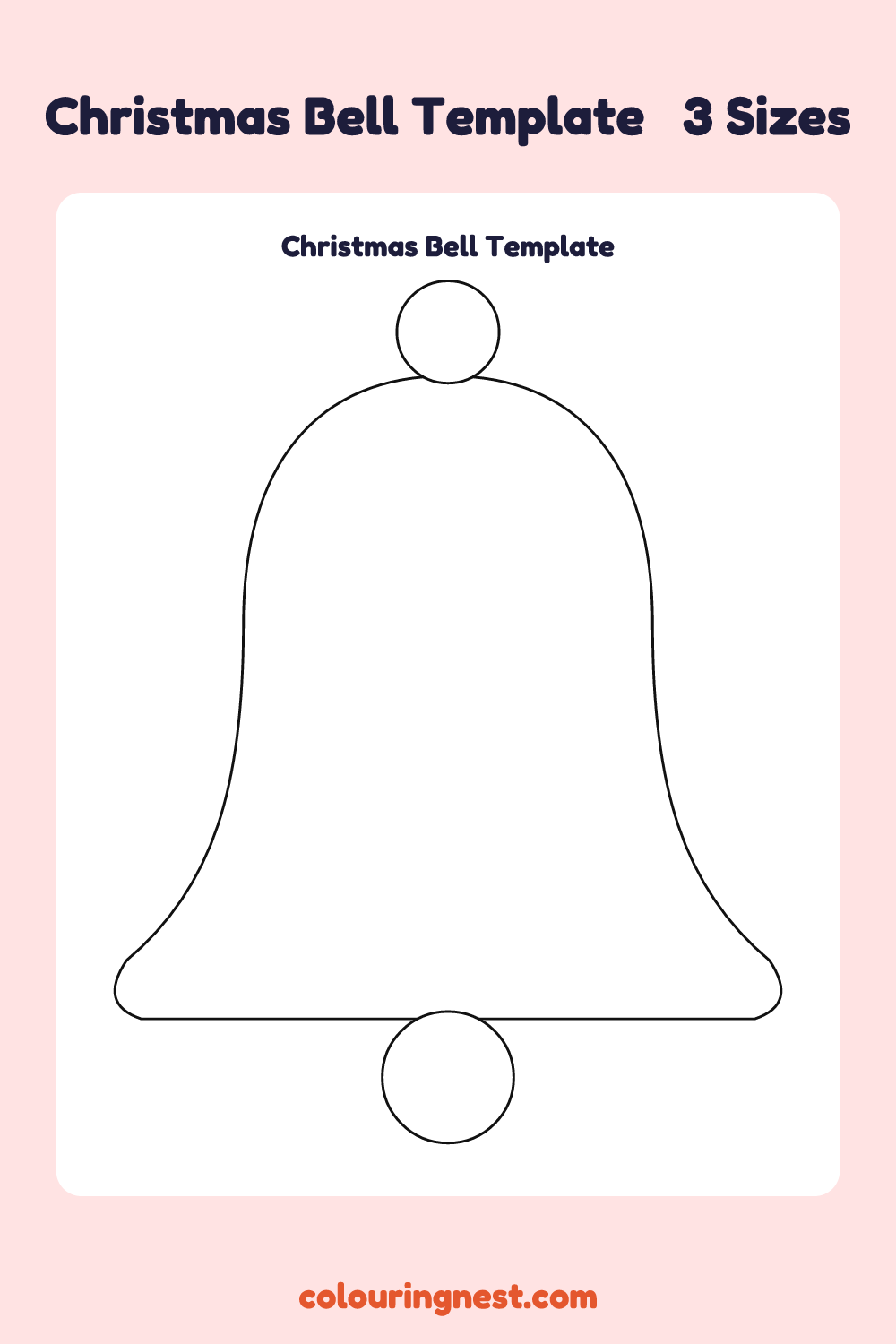 Christmas Bell template: printable Christmas bell outline to cut out