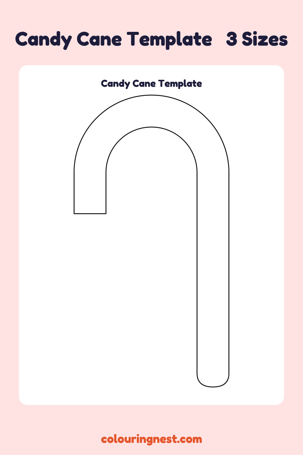 Candy Cane template: printable candy cane outline to cut out