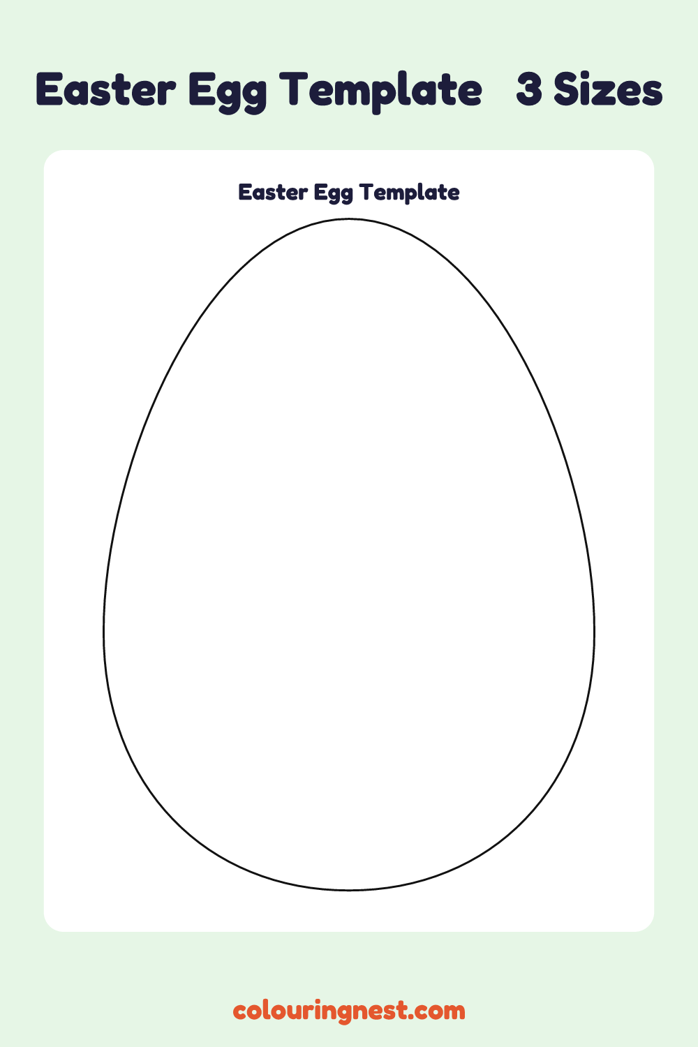 Easter Egg template: printable Easter egg outline to cut out