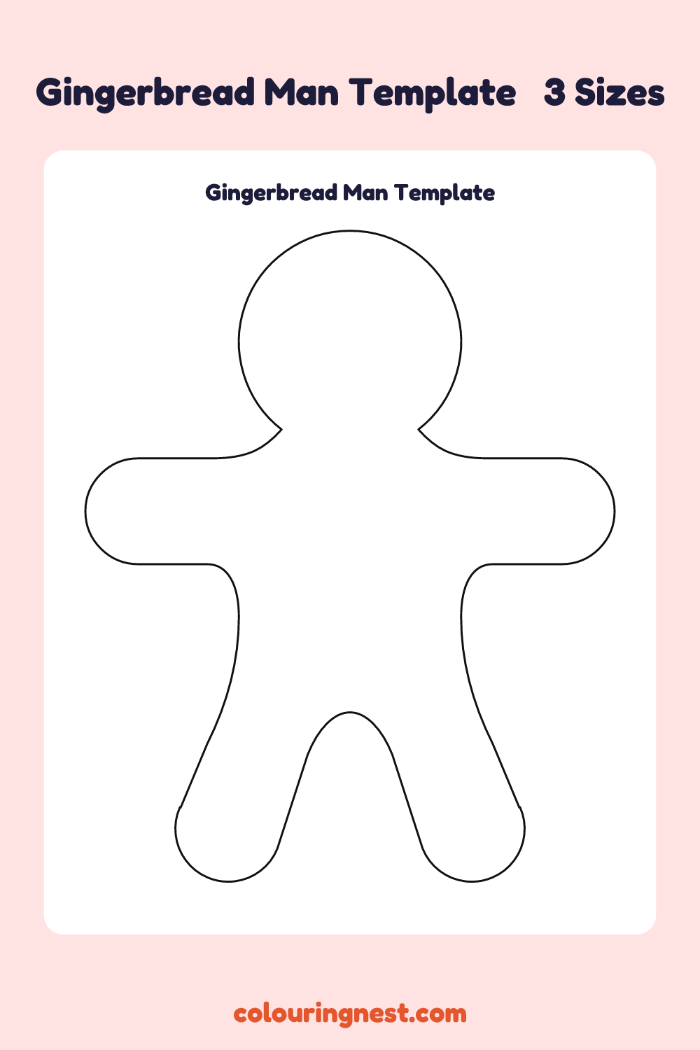 Gingerbread Man template: printable gingerbread man outline to cut out