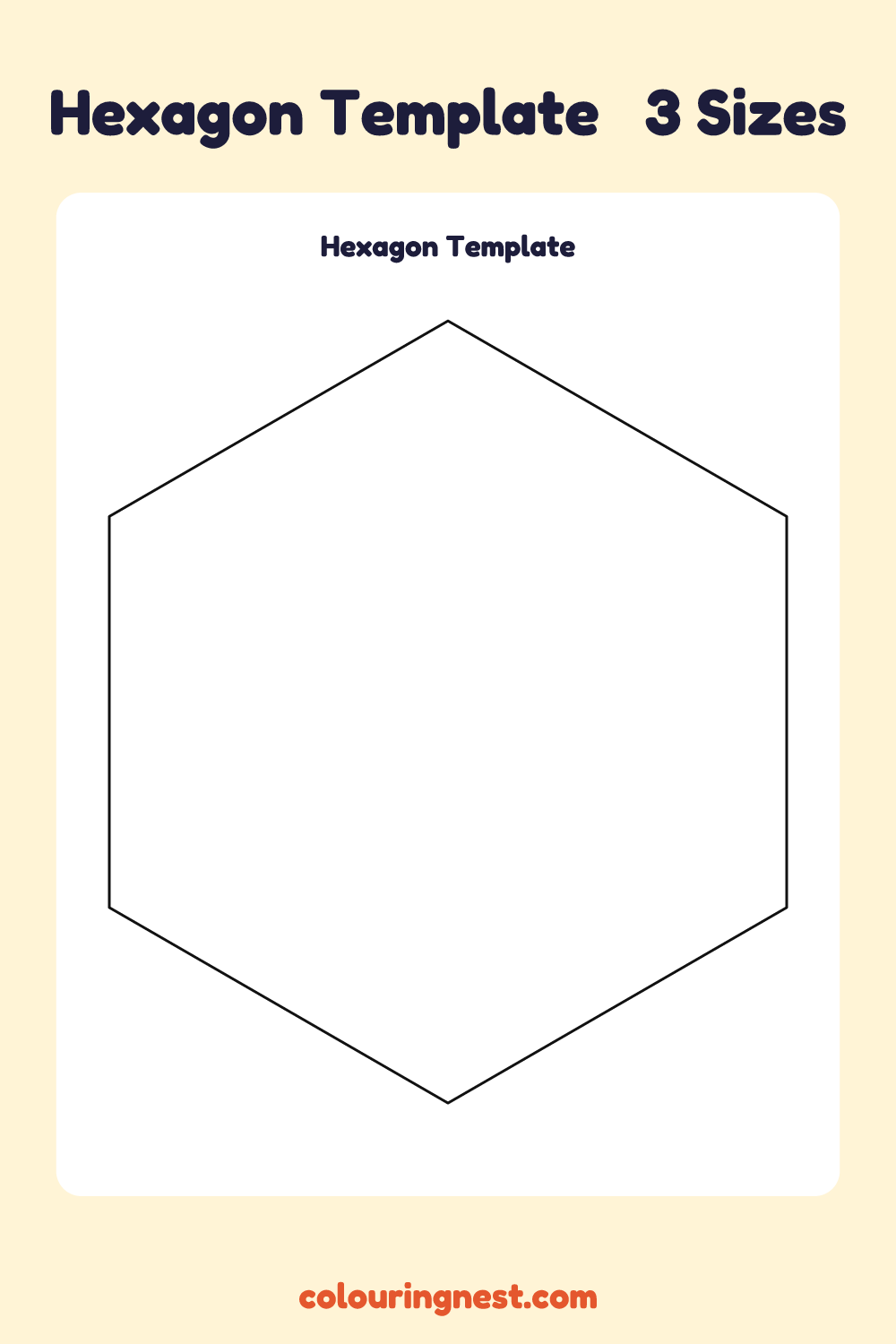 Hexagon template: printable hexagon outline to cut out