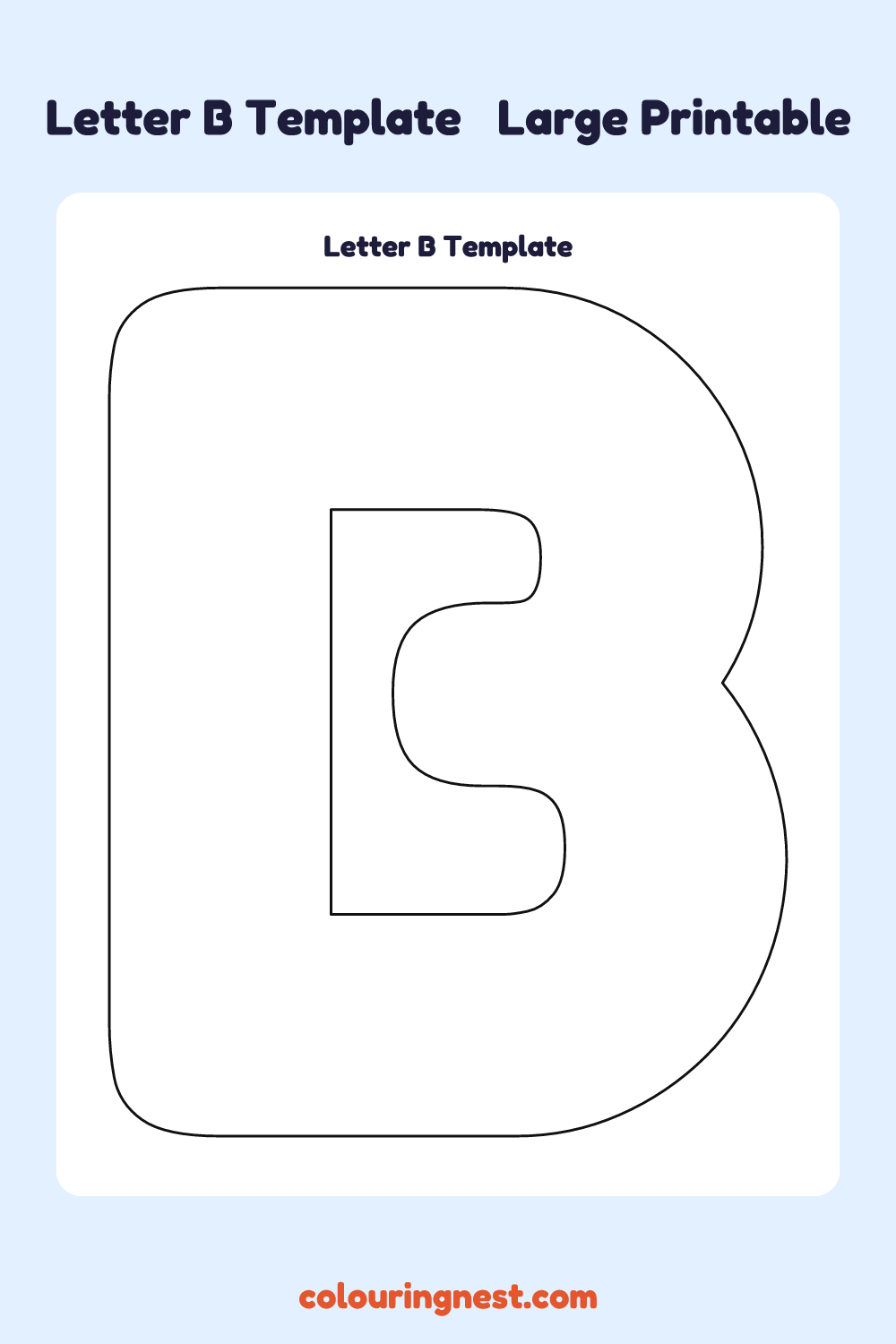 Letter B template: large printable Letter B outline to cut out