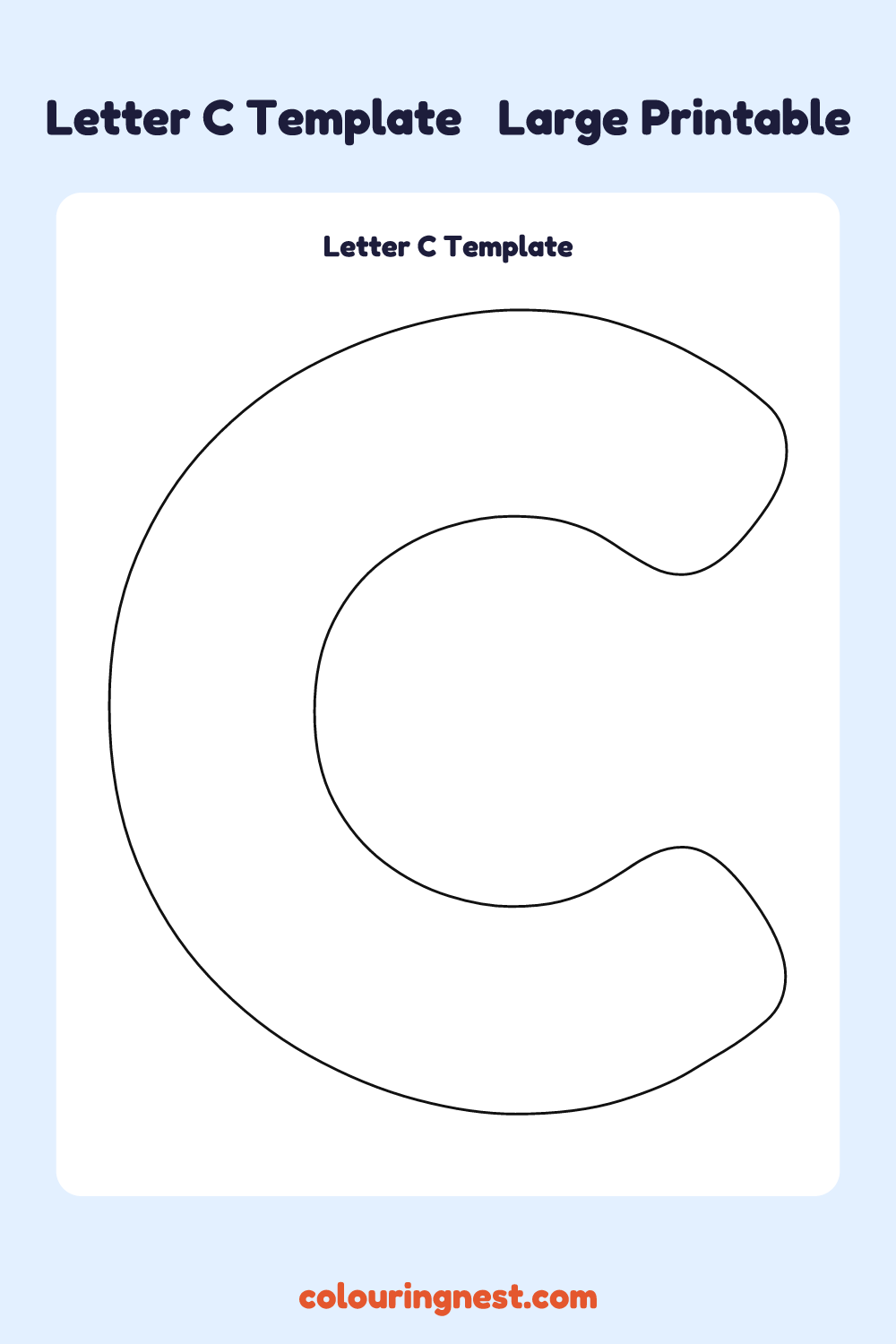 Letter C template: large printable Letter C outline to cut out