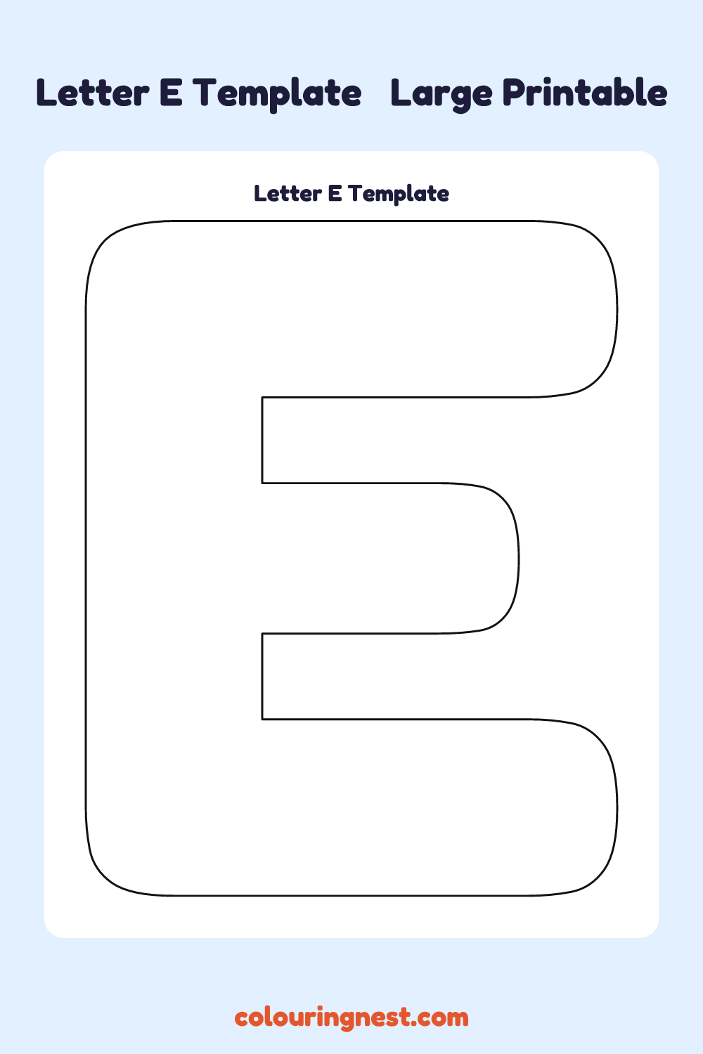 Letter E template: large printable Letter E outline to cut out