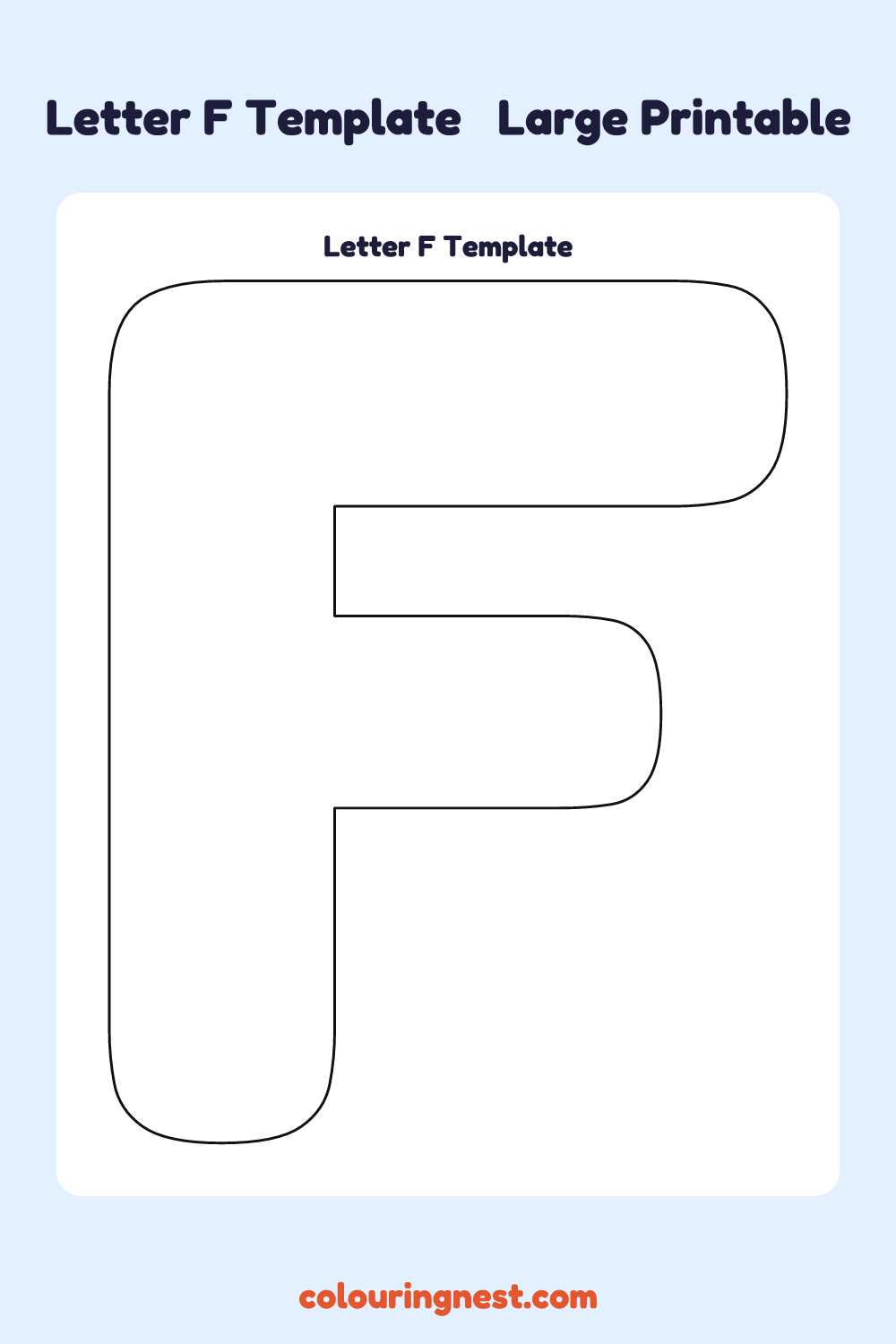 Letter F template: large printable Letter F outline to cut out