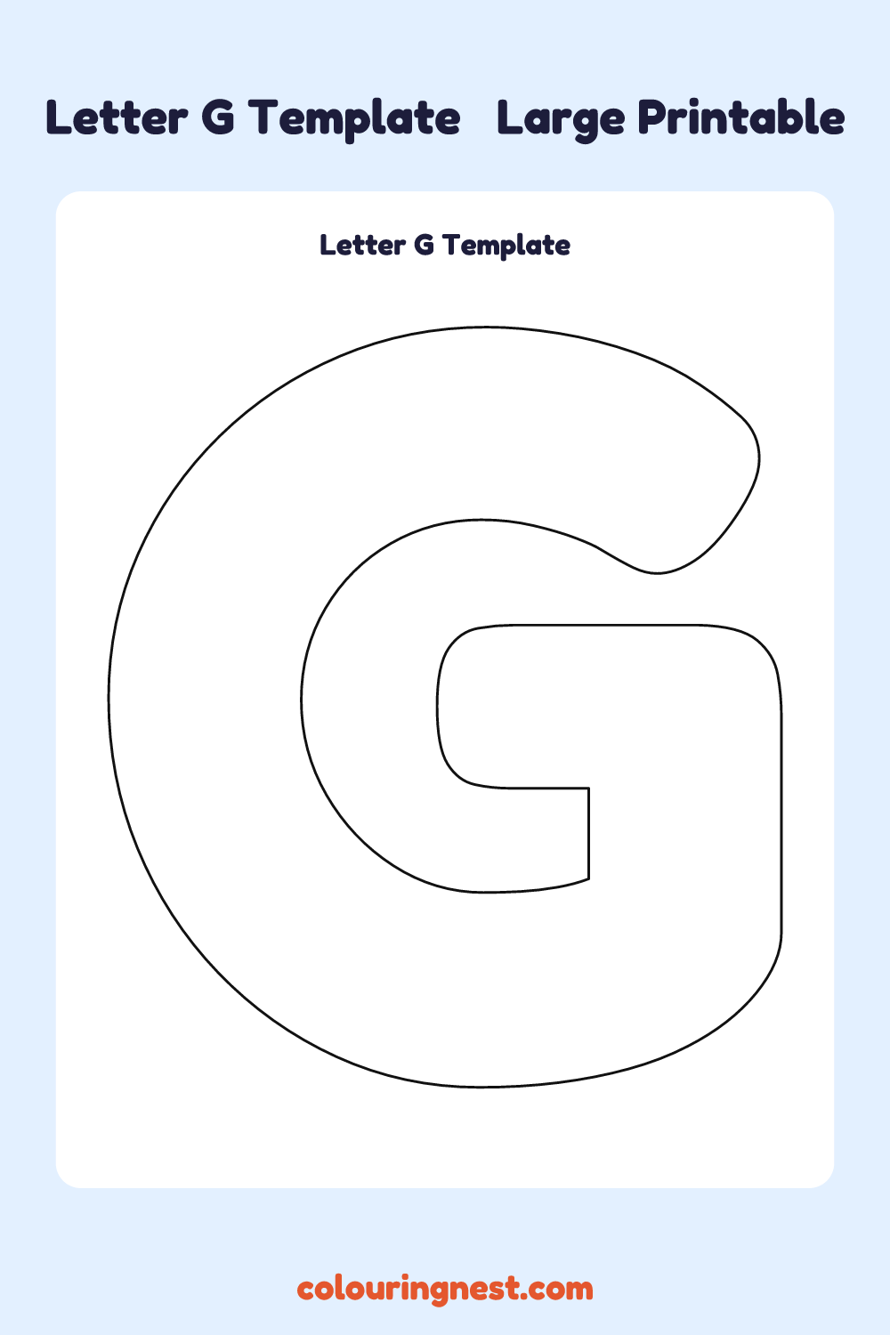 Letter G template: large printable Letter G outline to cut out