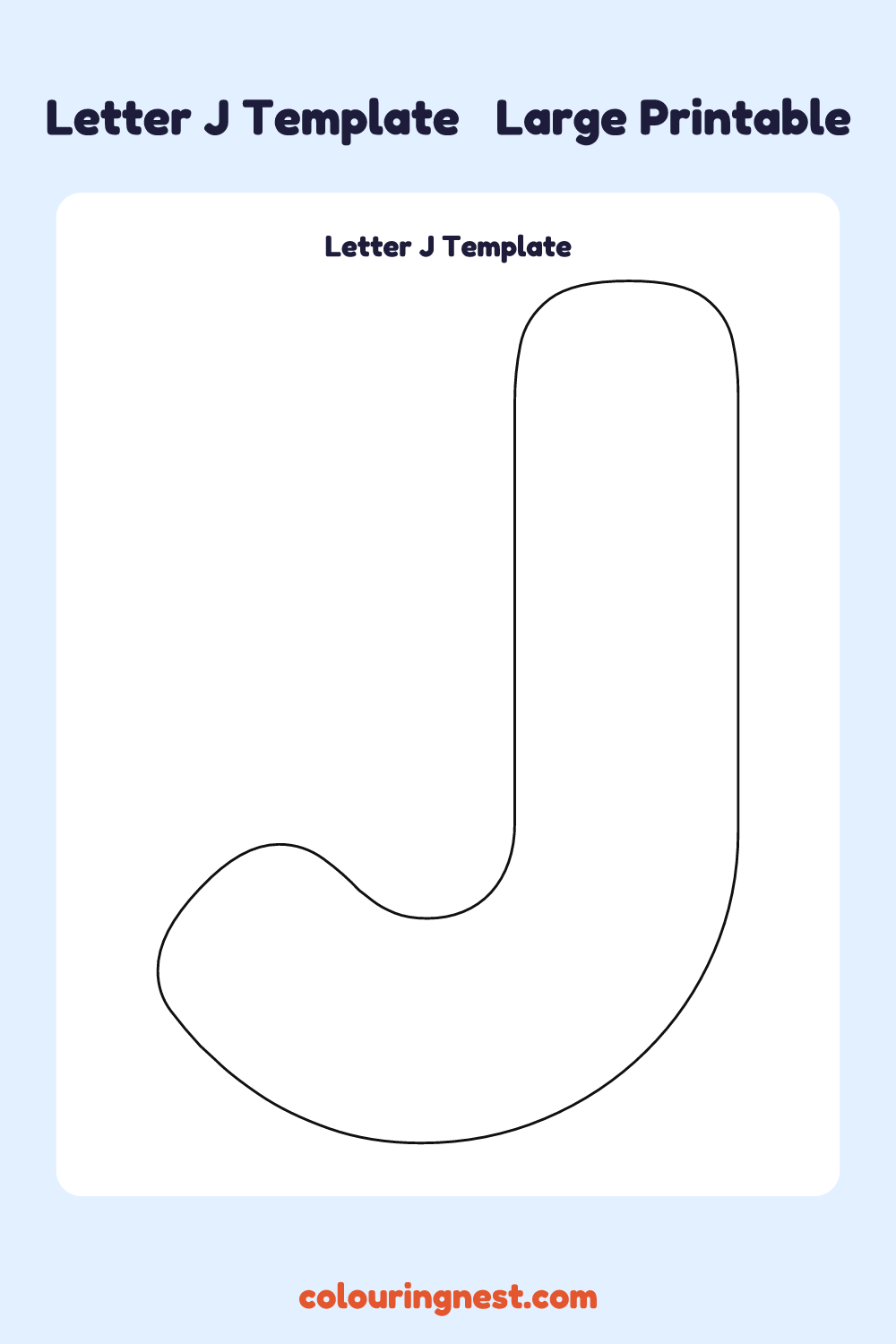 Letter J template: large printable Letter J outline to cut out