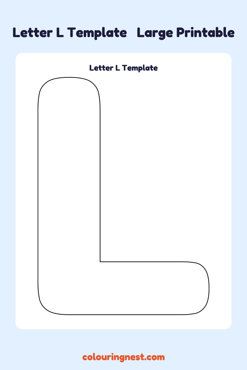 Letter L template: large printable Letter L outline to cut out