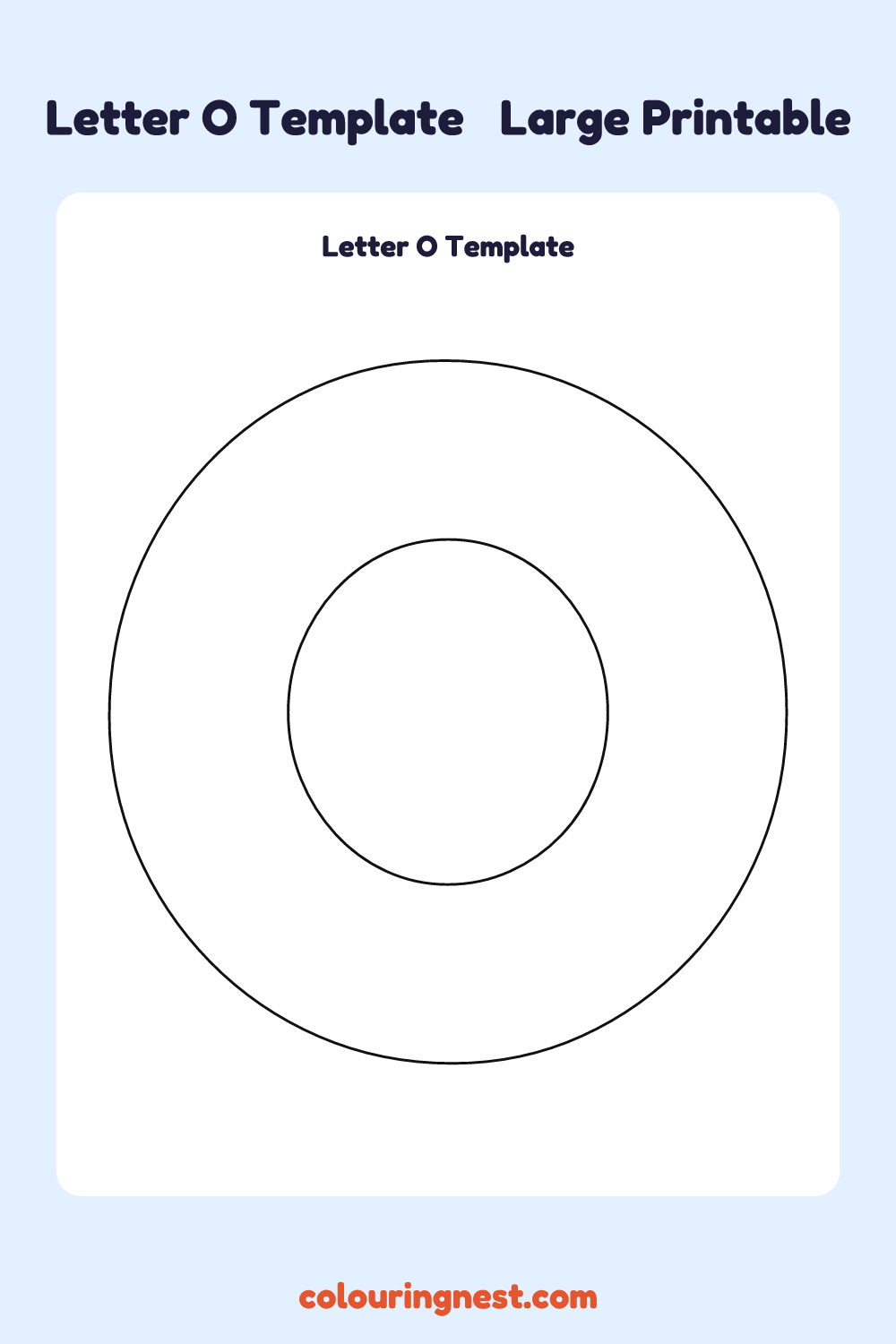 Letter O template: large printable Letter O outline to cut out