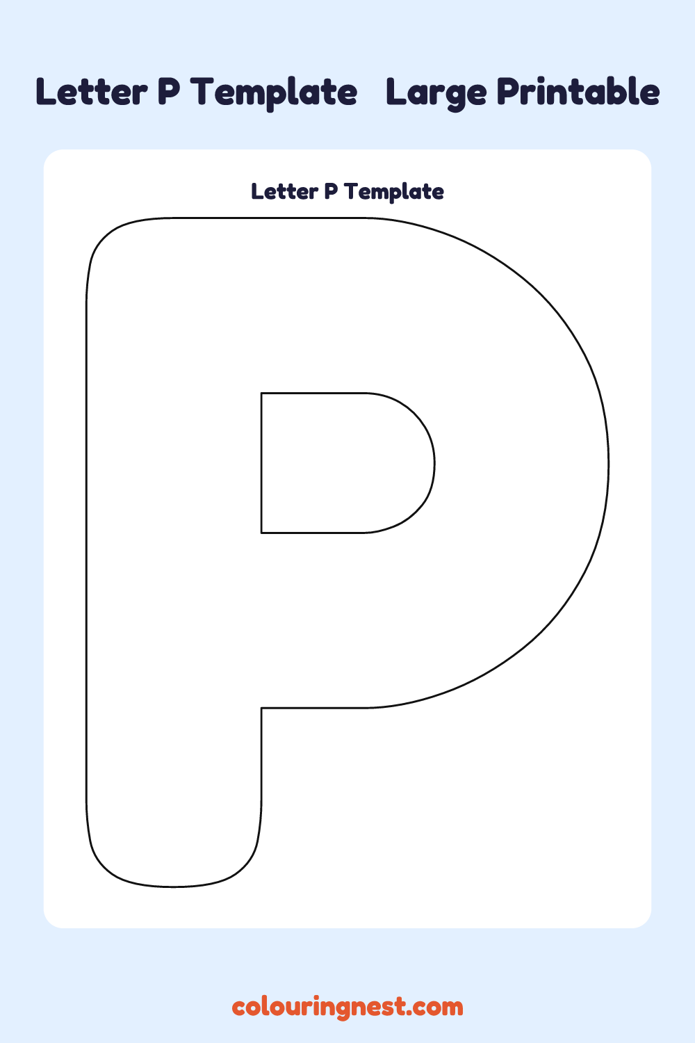 Letter P template: large printable Letter P outline to cut out