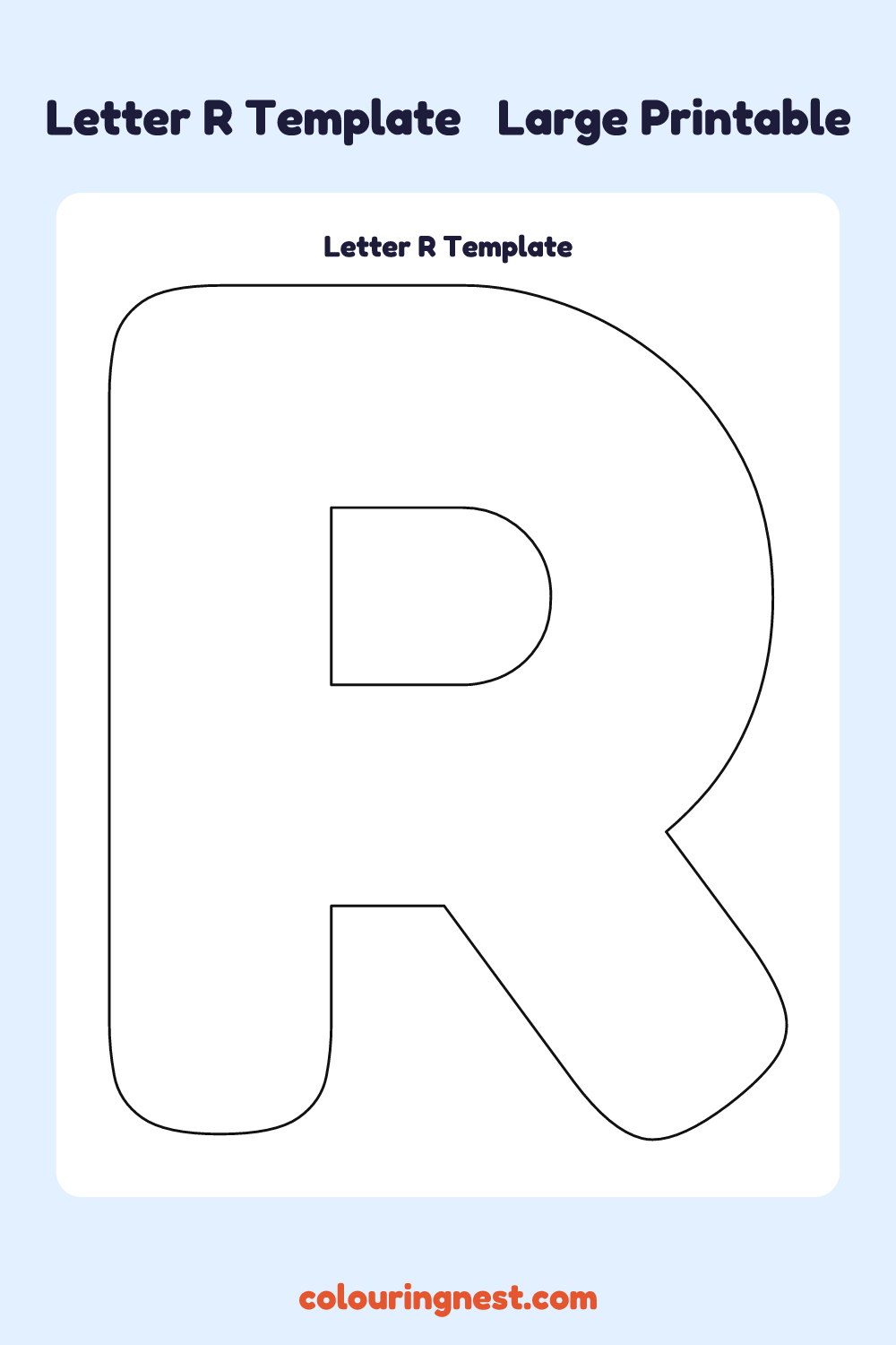 Letter R template: large printable Letter R outline to cut out