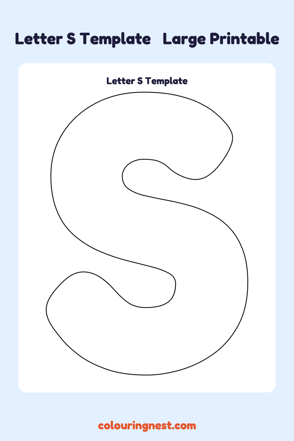 Letter S template: large printable Letter S outline to cut out