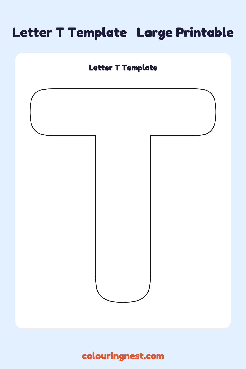 Letter T template: large printable Letter T outline to cut out