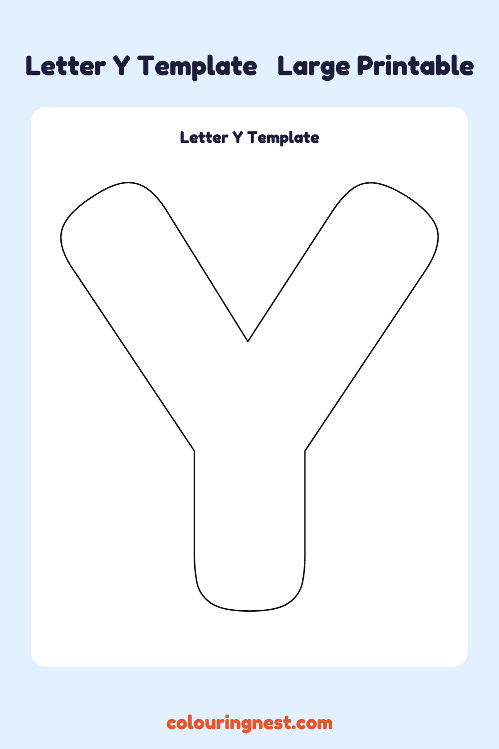 Letter Y template: large printable Letter Y outline to cut out