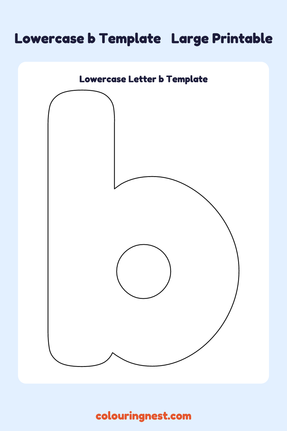 Lowercase Letter b template: large printable lowercase b outline to cut out