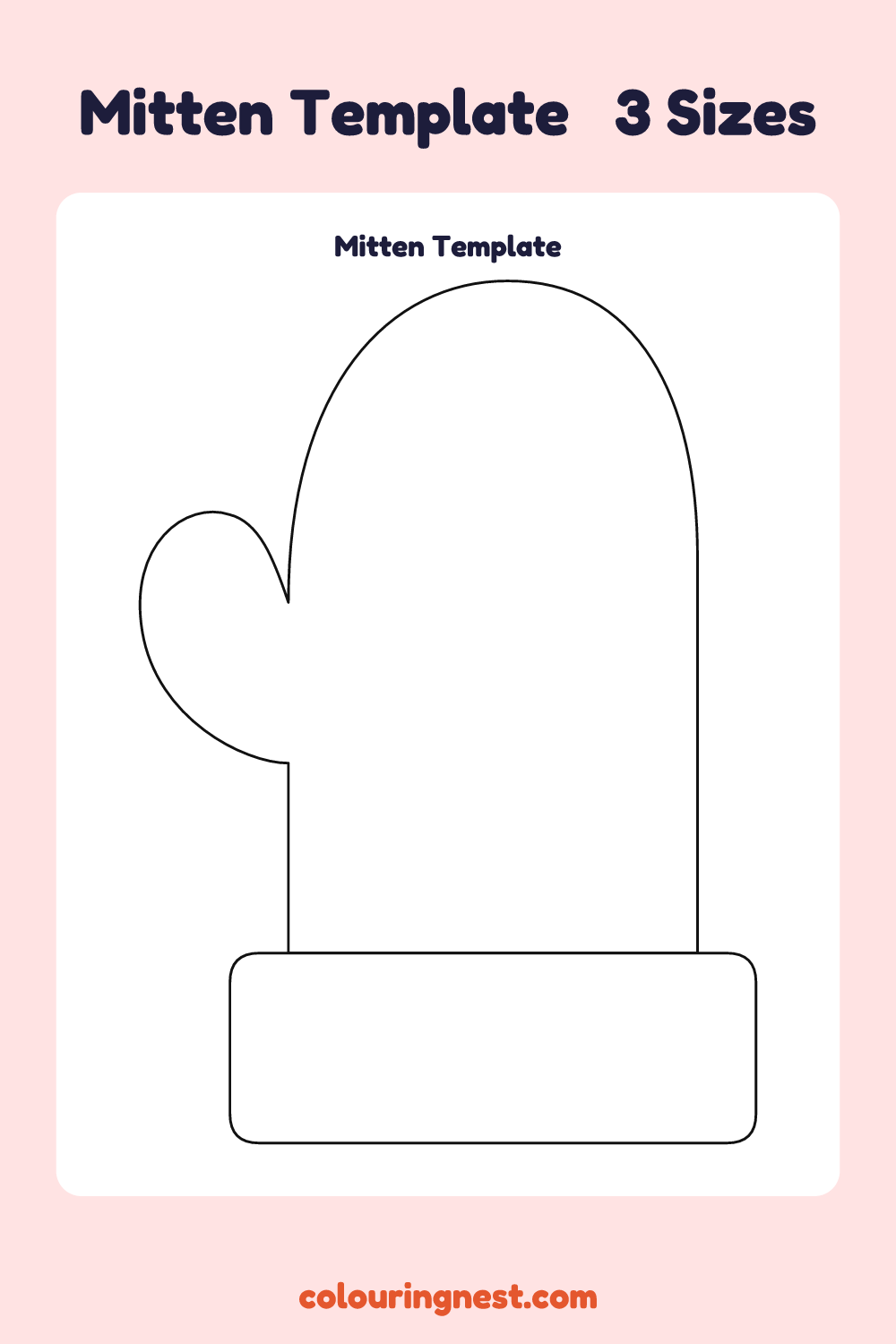 Mitten template: printable mitten outline to cut out