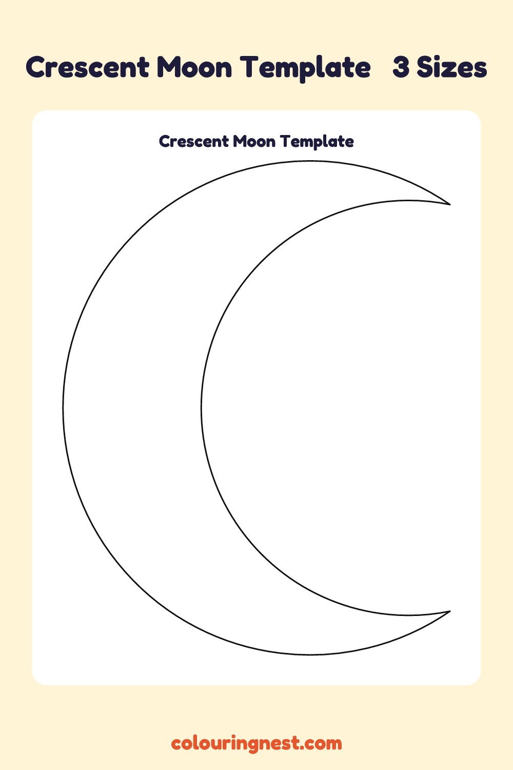 Crescent Moon template: printable crescent moon outline to cut out