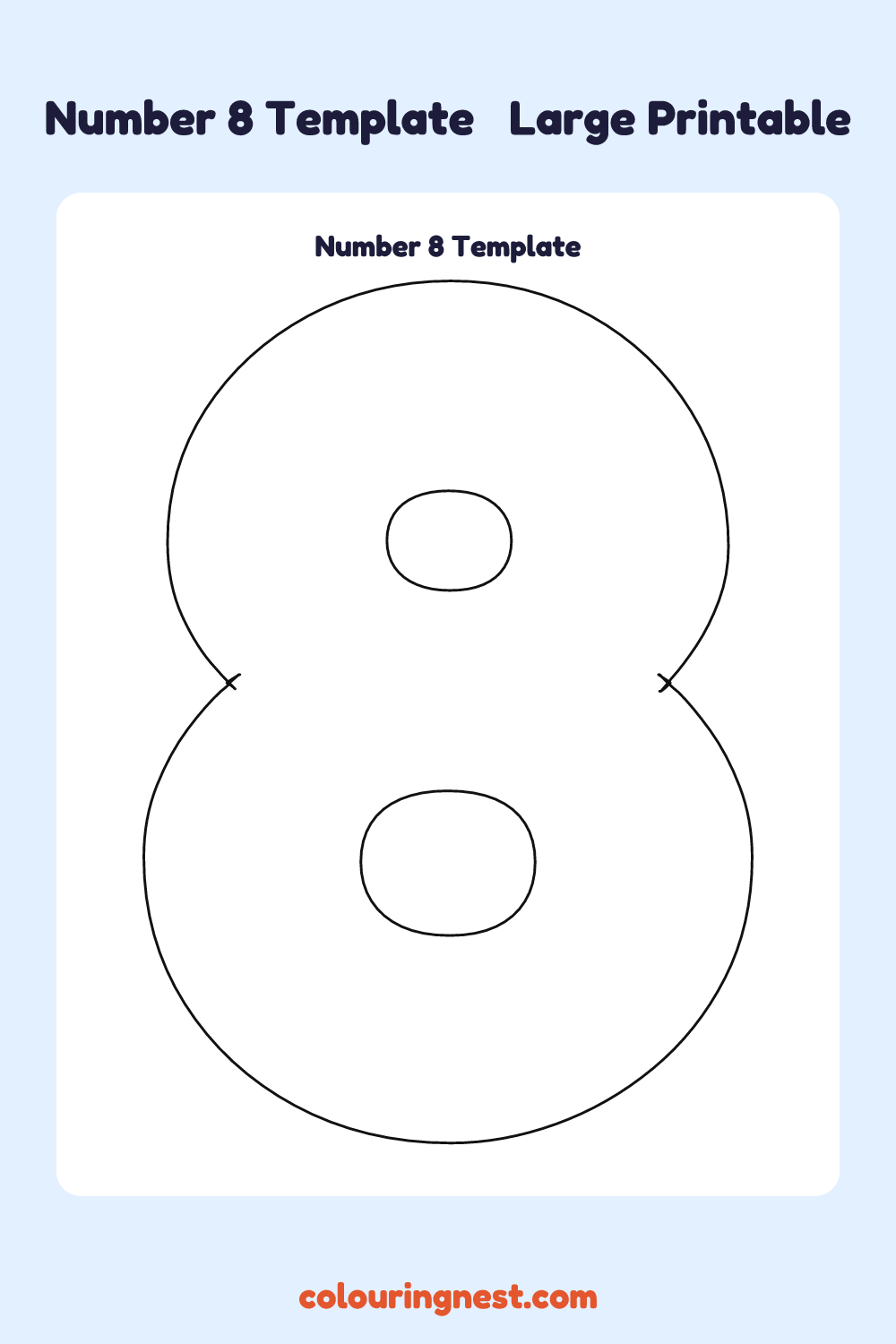 Number 8 template: large printable Number 8 outline to cut out
