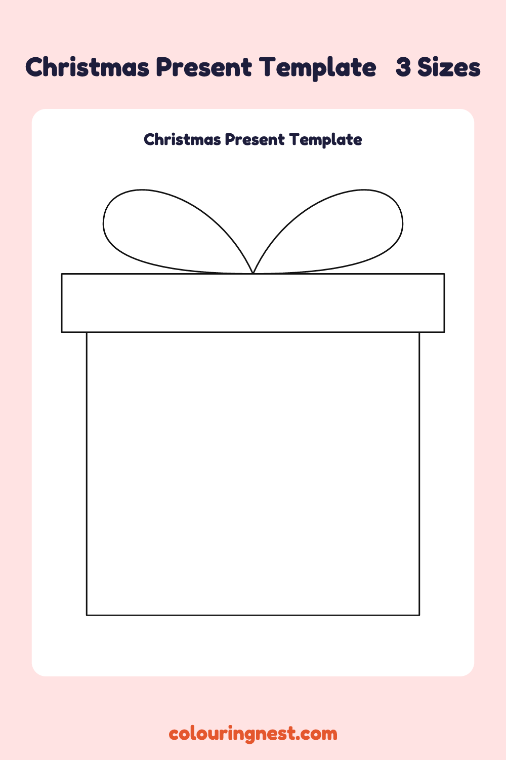 Christmas Present template: printable Christmas present outline to cut out