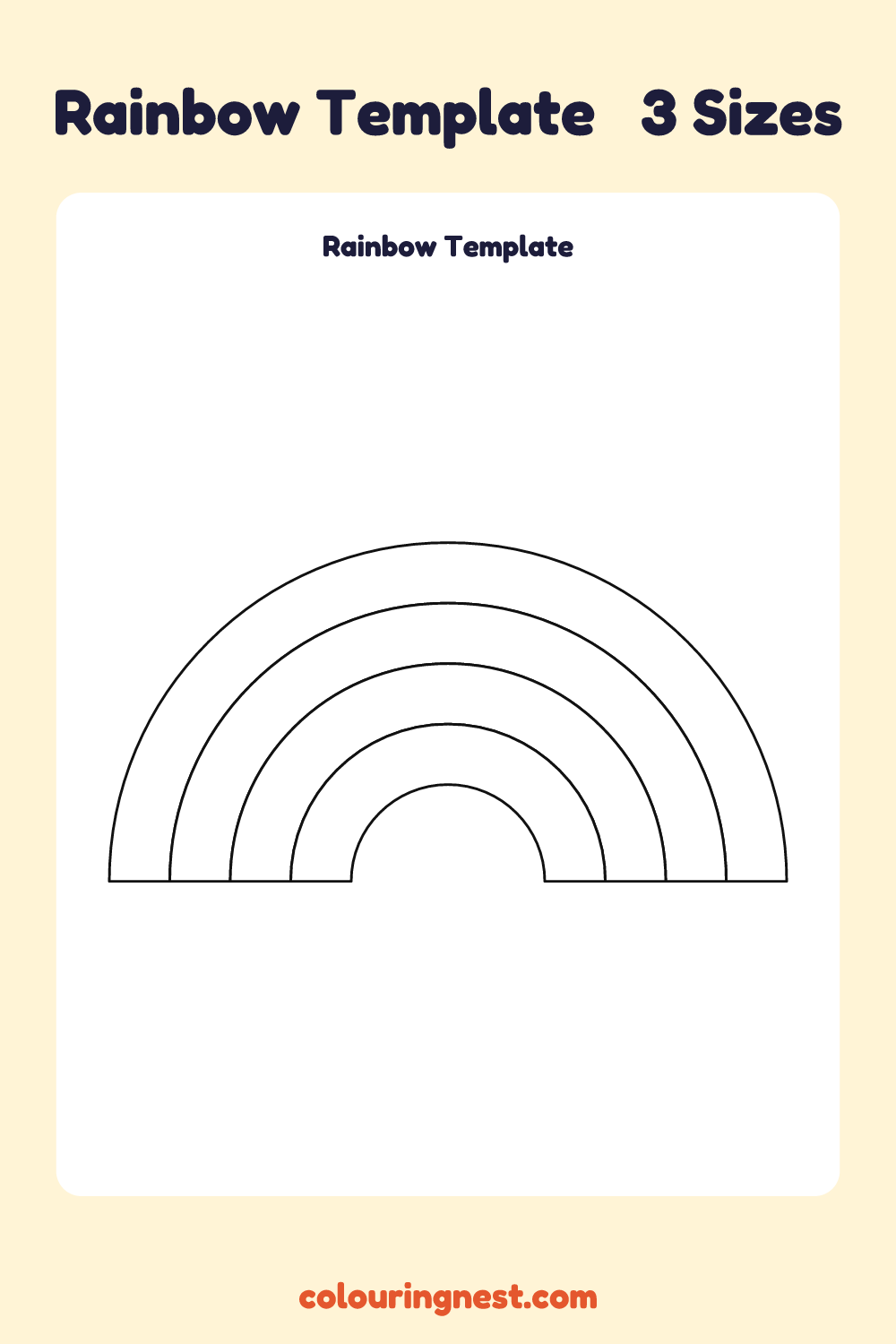 Rainbow template: printable rainbow outline to cut out