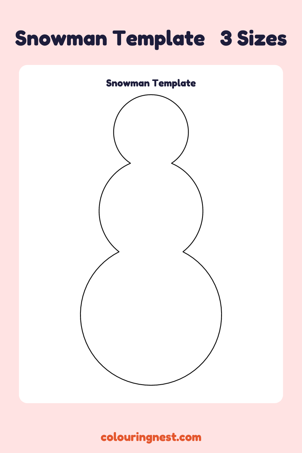 Snowman template: printable snowman outline to cut out
