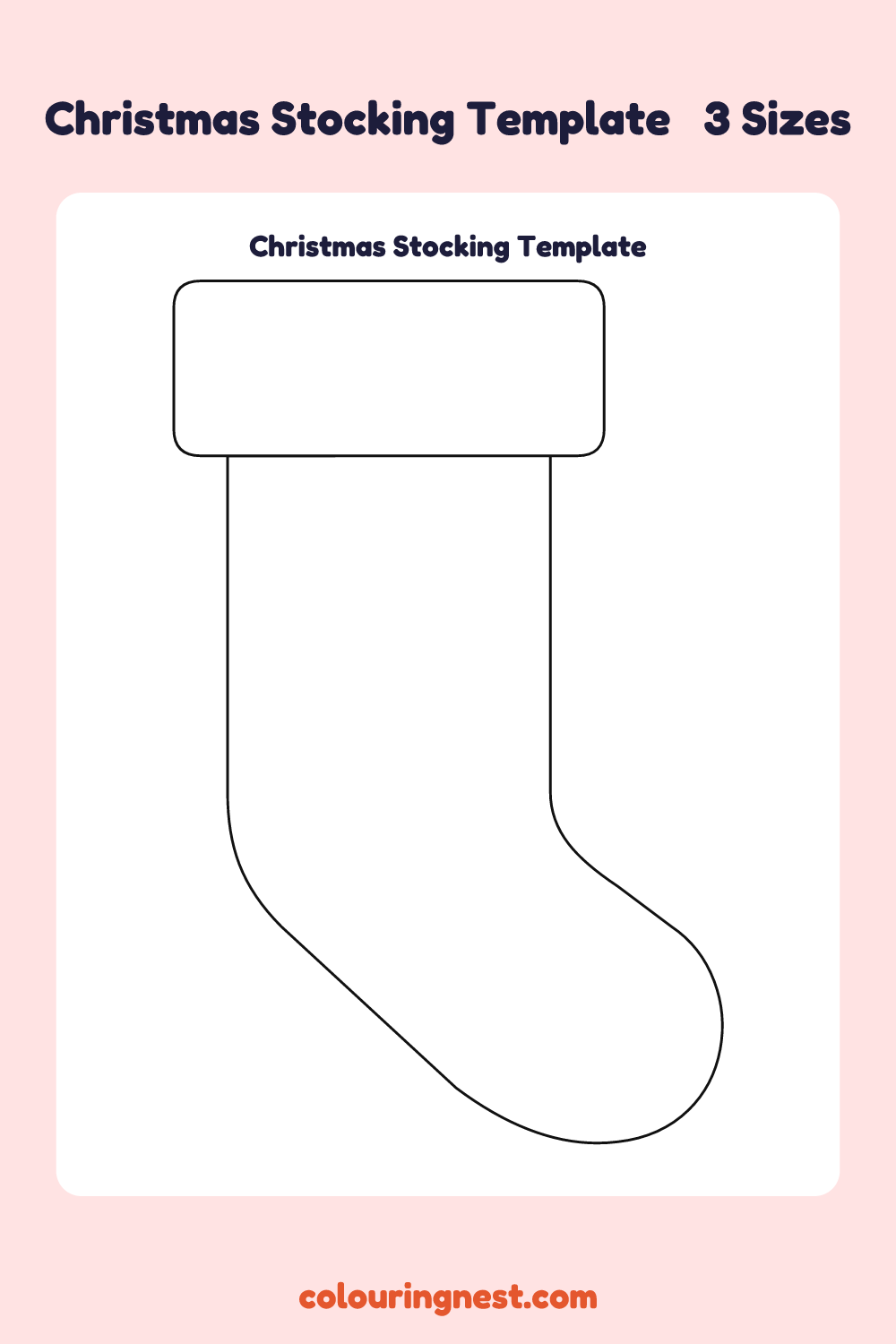 Christmas Stocking template: printable Christmas stocking outline to cut out