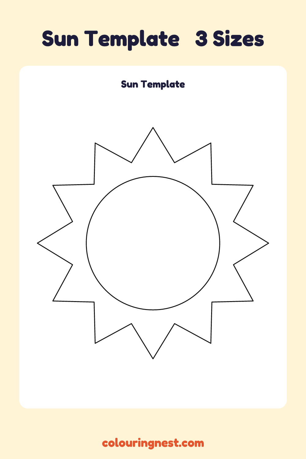 Sun template: printable sun outline to cut out