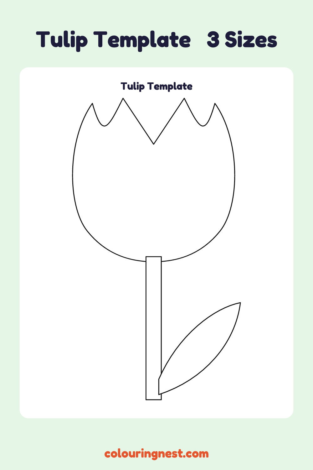 Tulip template: printable tulip outline to cut out