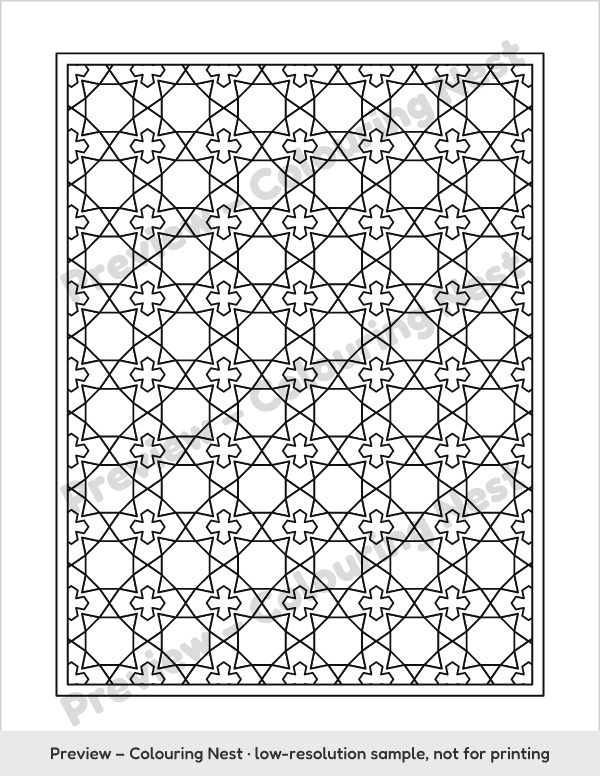 Sample page: a geometric star tiling