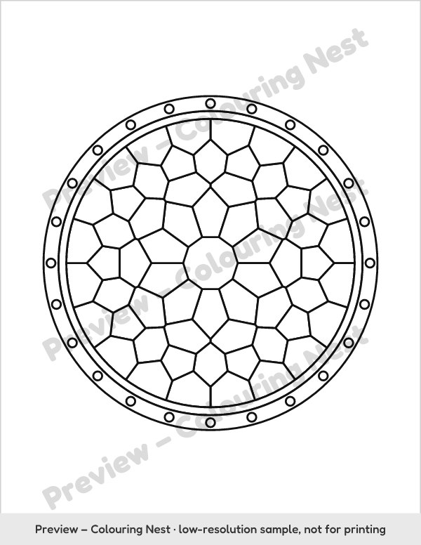 Sample page: a stained glass rose window