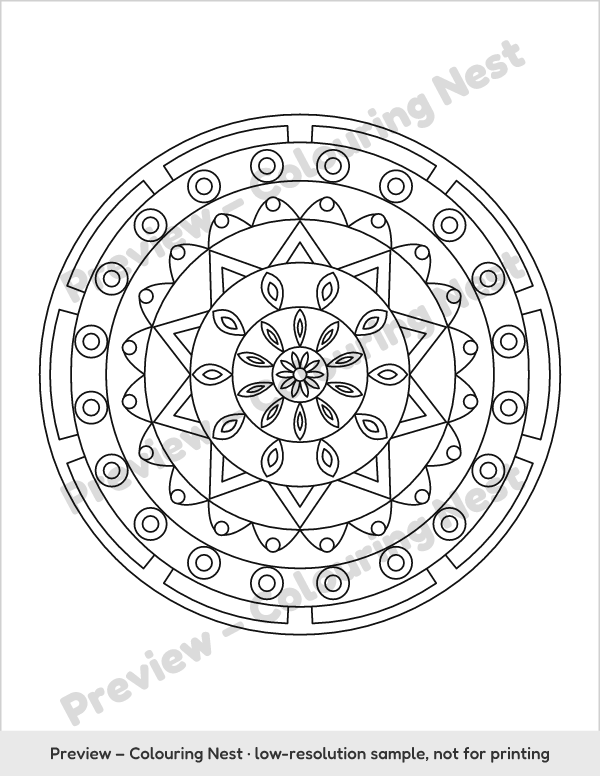 Sample page: a detailed mandala