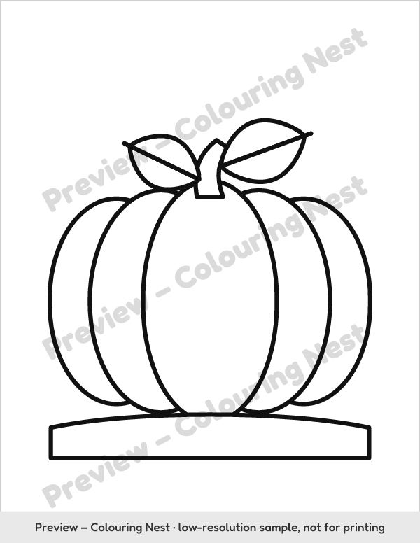Sample page: a big pumpkin with thick outlines