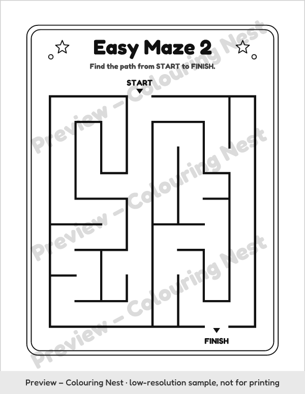 Sample page: a printable maze