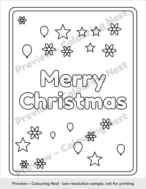 Sample page: a card to color
