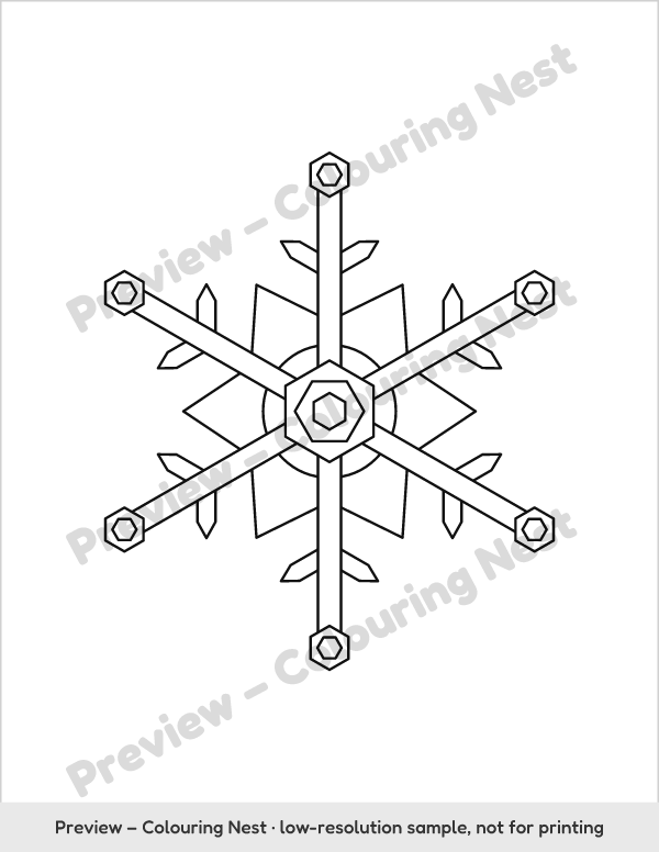 Sample page: an easy snowflake mandala