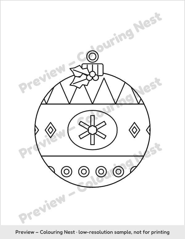 Sample page: a patterned Christmas ornament