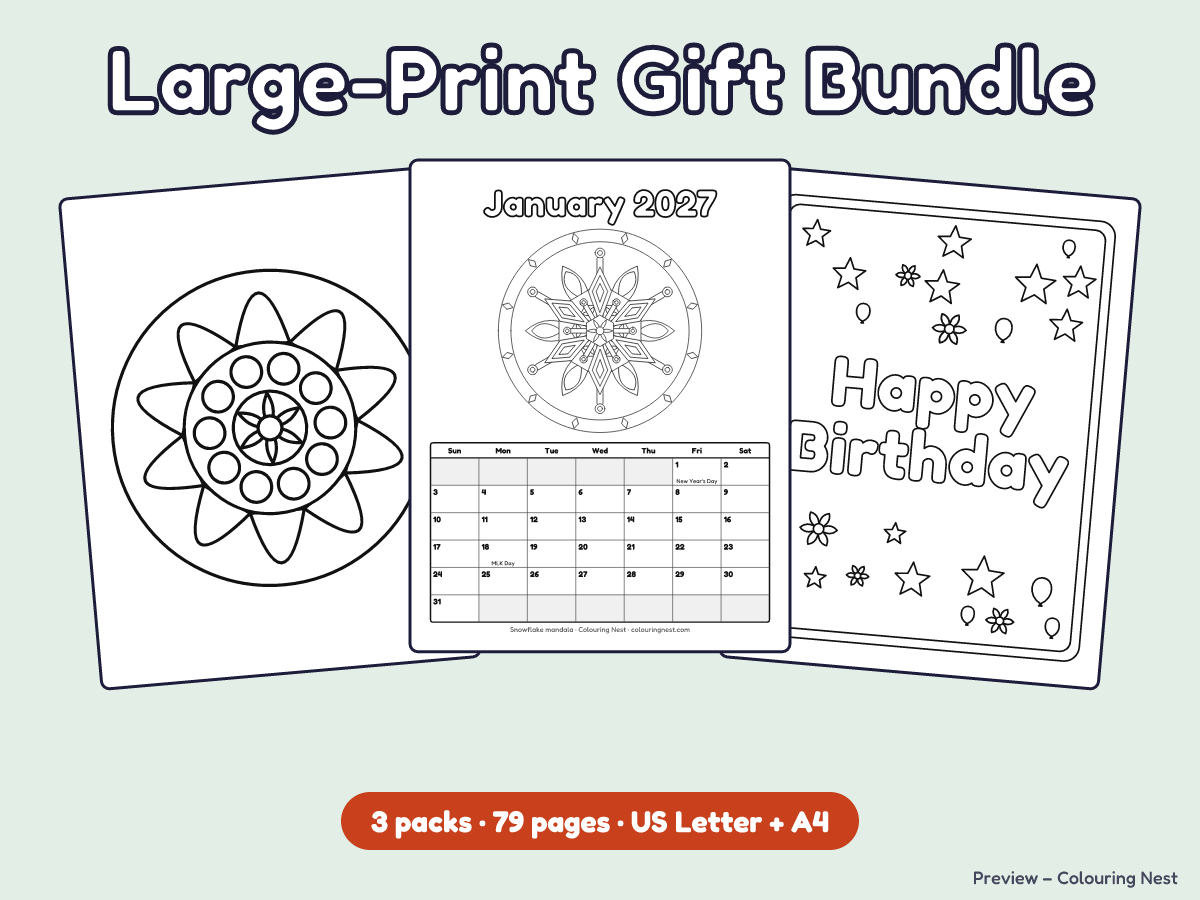 Large-Print Gift Bundle cover with pages from all three packs