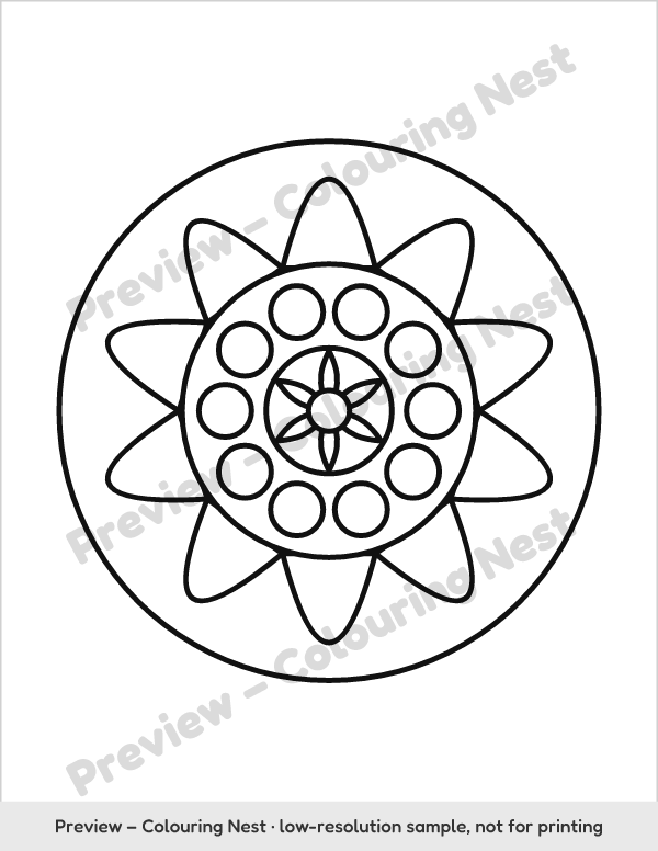 Sample page: a bold, easy flower