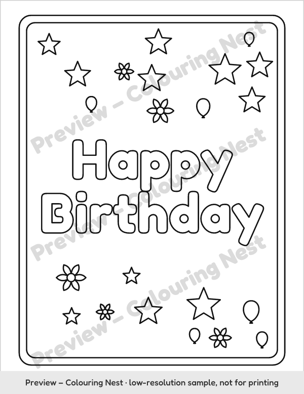 Sample page: a card to color