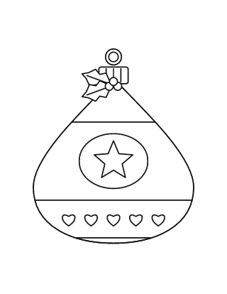 Adorno navideño para colorear n.º 4: un adorno en forma de gota con franjas decoradas